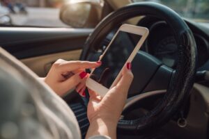 Holding phone on a car