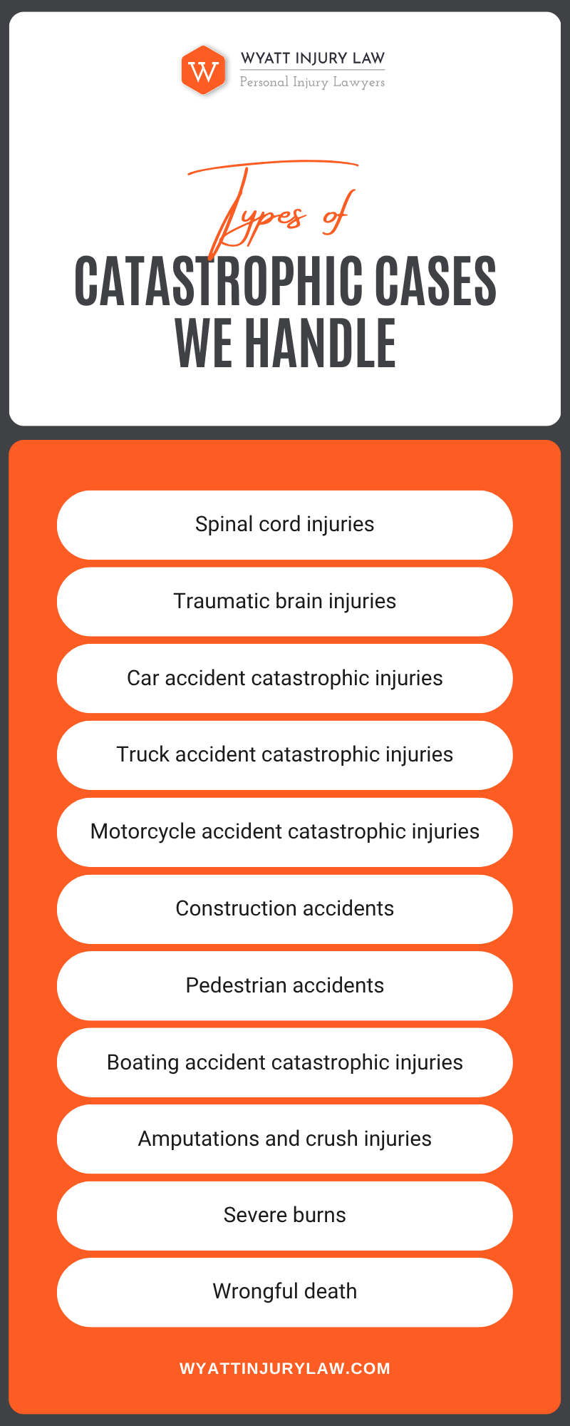 Catastrophic Cases We Handle Infographic